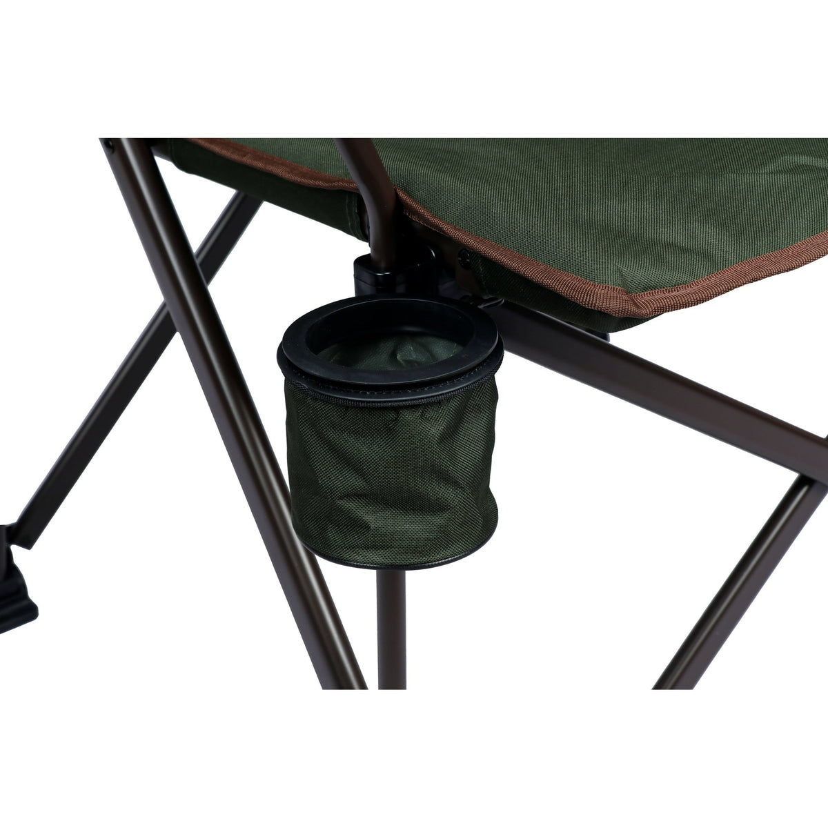 Ozark Trail Heavy Duty Hard Arm Camp Chair with Adjustable Cupholder, Tensioned Seat Farbic, Brown