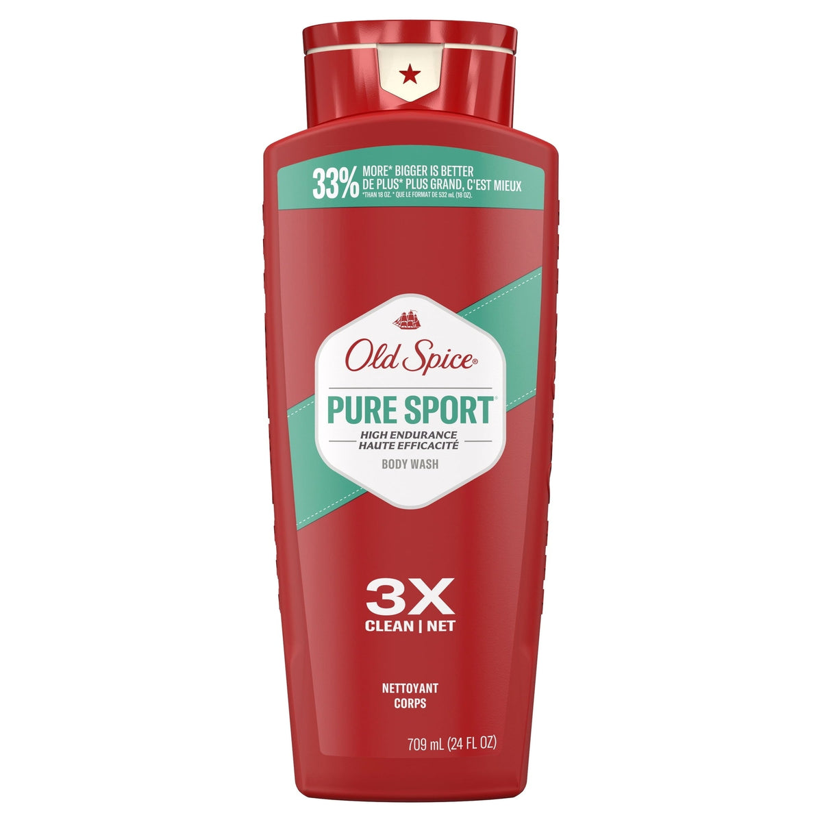 High Endurance Body Wash for Men, Pure Sport Scent, 24 FL OZ (709 mL) Twin Pack