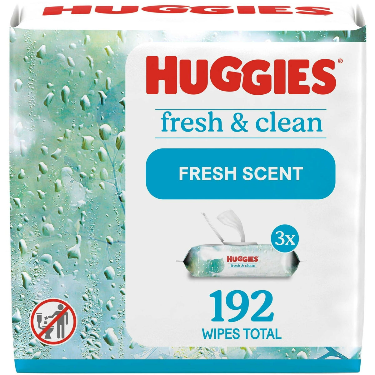 Huggies Simply Clean Fresh Scent Wipes, 3 Flip-Top Packs, 192 Total Ct