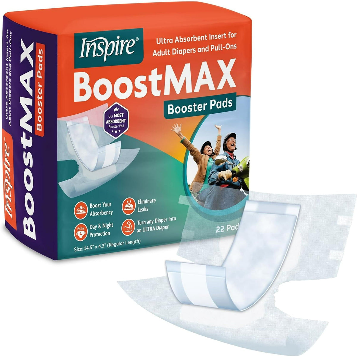 Inspire Incontinence Booster Pads Super Absorbent Incontinence Pad Insert Liner Women and Men Diaper Pads Inserts for Adult Diapers
