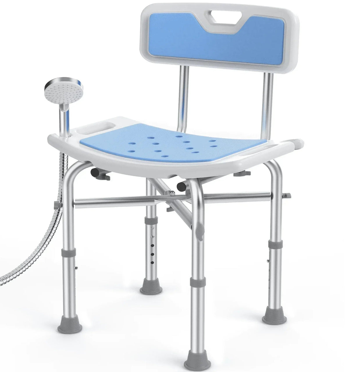 KEKOY Shower Chair with Back 500lb, Height Adjustable Bath Chair for Shower, Heavy Duty Bath Stool for Tub for Elderly, Senior, Handicap, Tool-Free Assembly