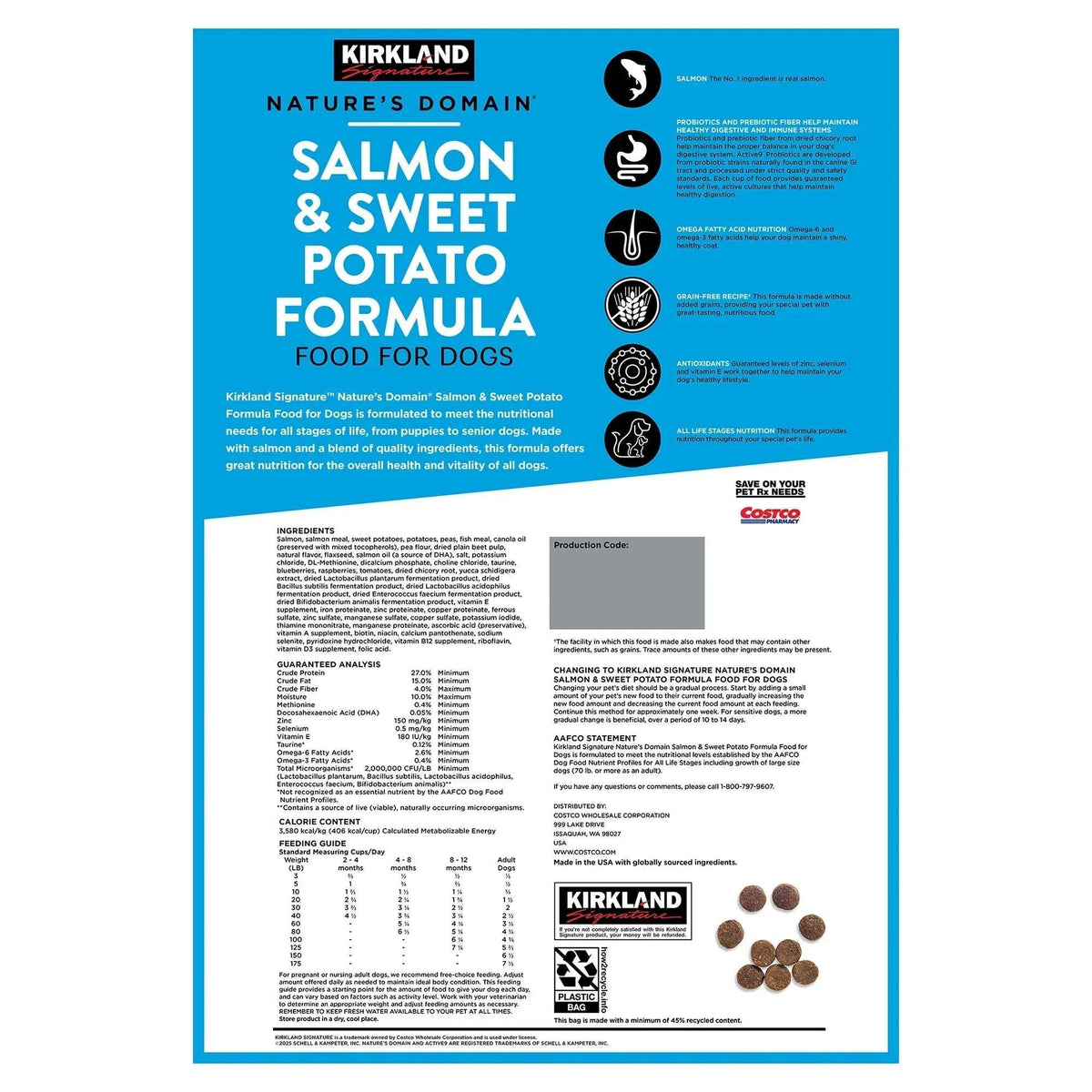 Kirkland Signature Nature's Domain Salmon & Sweet Potato Formula Dog Food