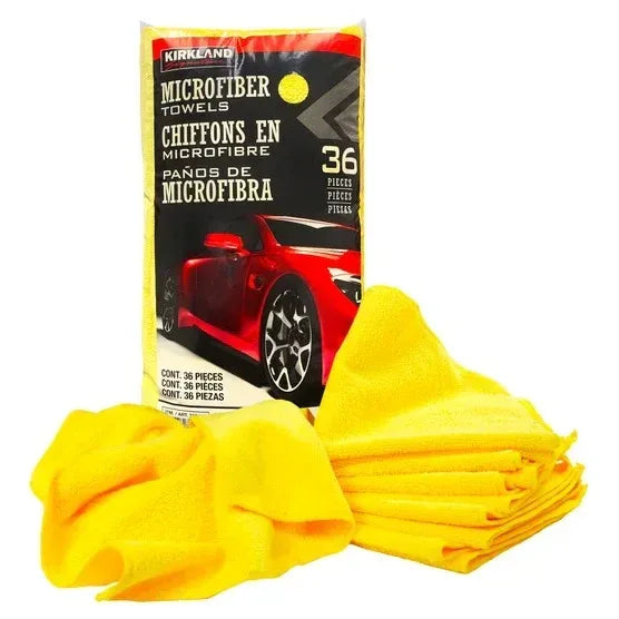 Kirkland Signature Ultra Plush Microfiber Towel, Yellow, 16 in x 16 in, 36-count