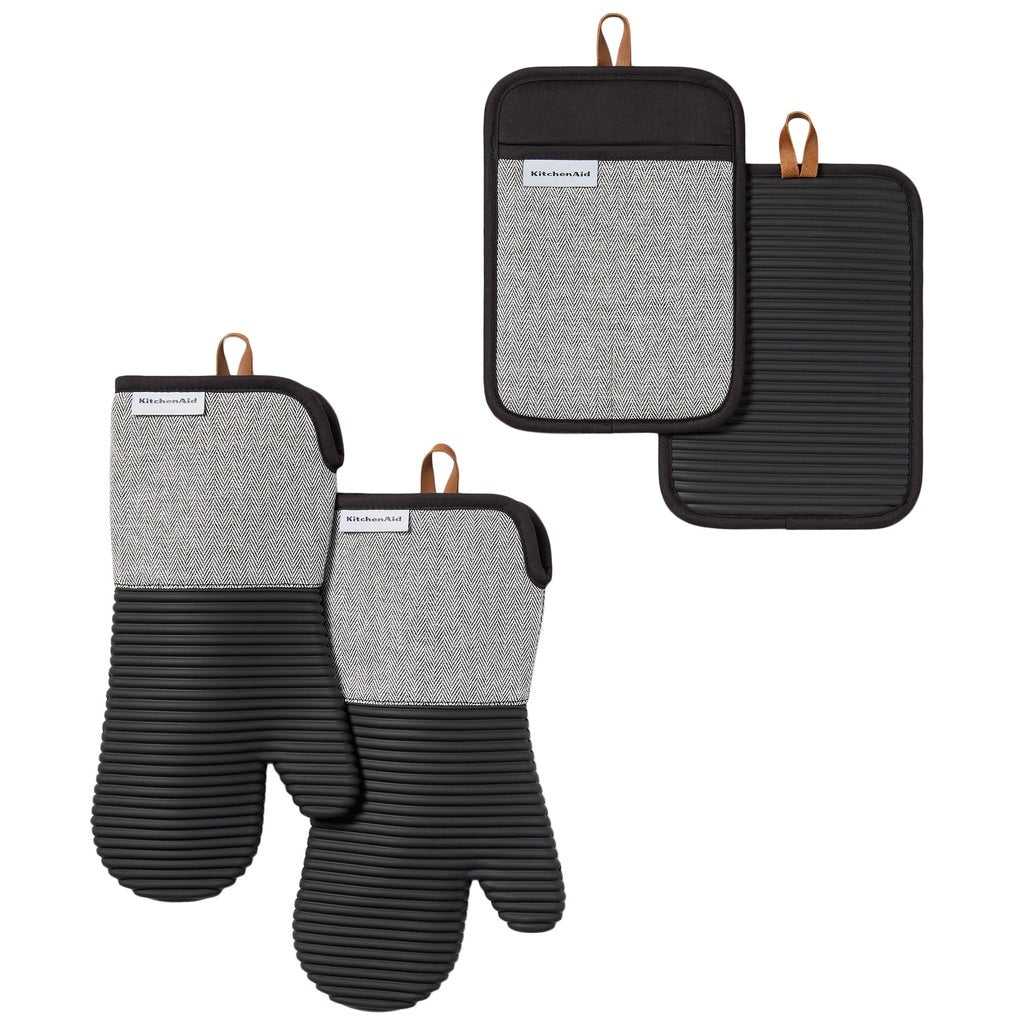 KitchenAid Herringbone 4-piece Mitt Set