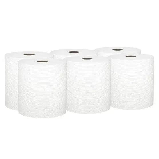 Kleenex Hard Roll Paper Towels 1-ply White, 600' per Roll, 6-count
