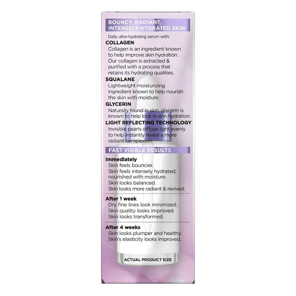 L'Oreal Paris Collagen Moisture Filler Moisture Bounce Hydrating Face Serum, 1 fl oz