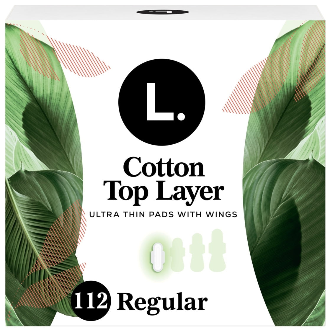L. Ultra Thin Pads, Organic Cotton Top Layer, Regular, 112 count