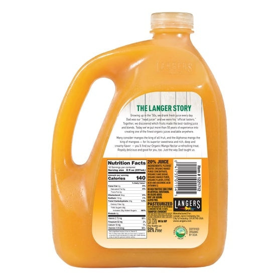 Langers Organic Mango Nectar Beverage, 128 fl oz