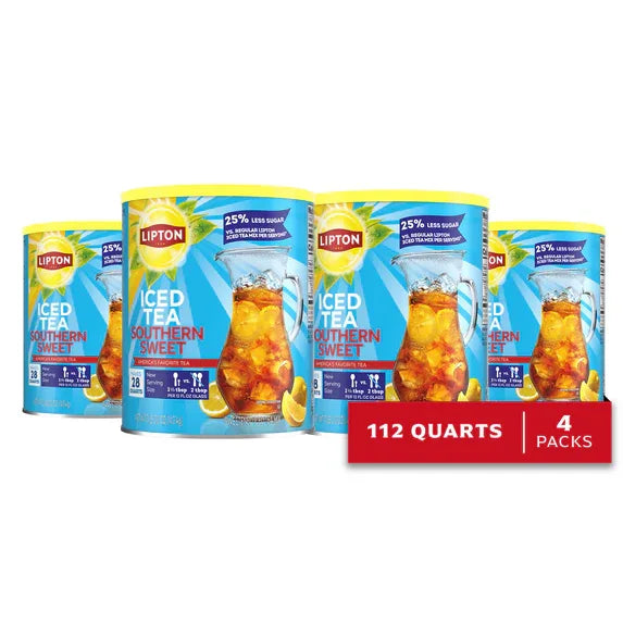 Lipton Reduced Sugar Southern Sweet Iced Tea Mix, 28 Quarts