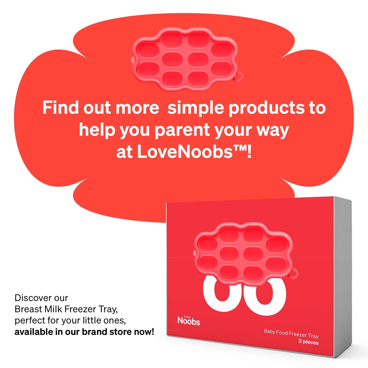 Love Noobs Baby Fruit Feeder, BPA-Free Baby Fruit Feeder & Teether Set, 4 Extra Teats, Red