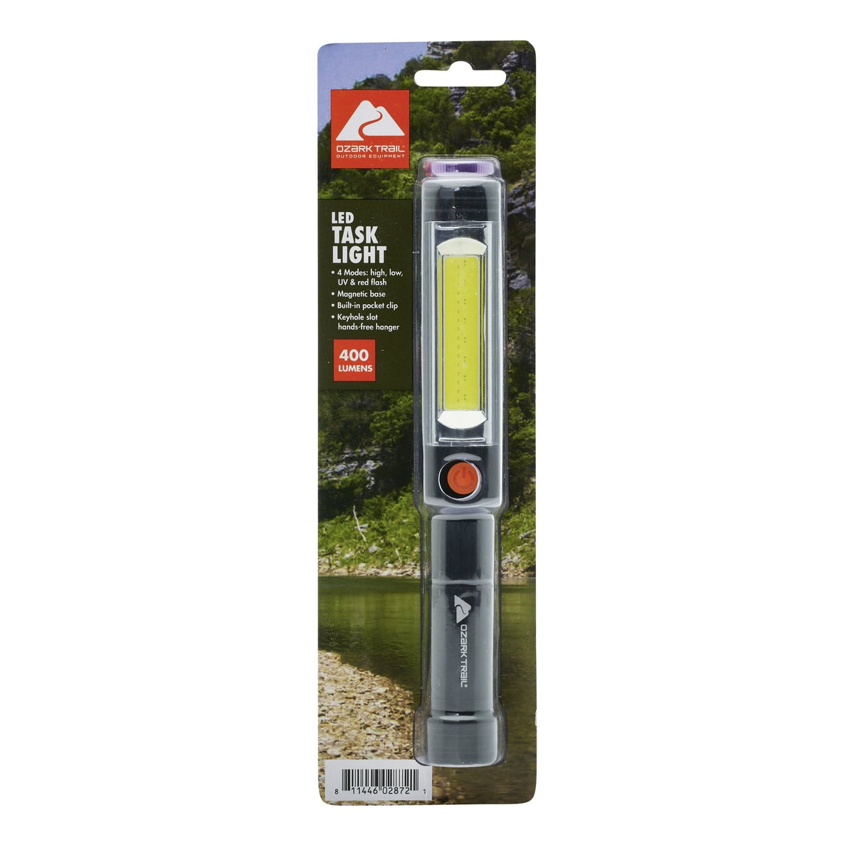 Ozark Trail 400 Lumen LED Flashlight with UV Task Light – Compact, Durable & Multi-Mode for Outdoor & Everyday Use