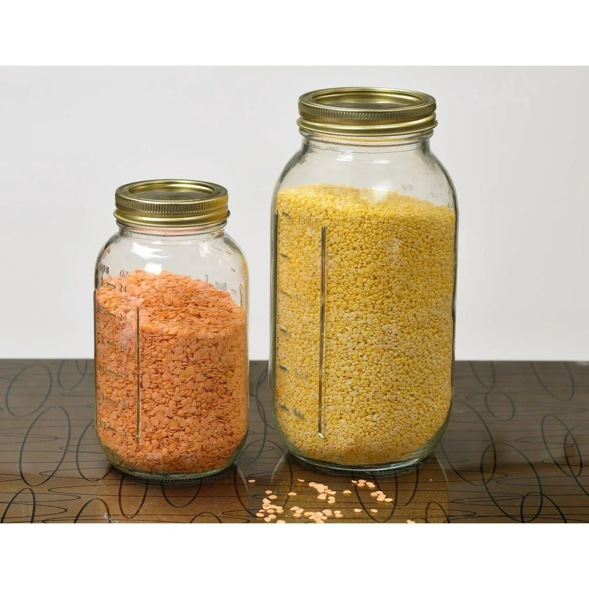 Mainstays 64 oz Mason Jars, Wide Mouth Half Gallon Canning Jars with Lids and Rings, 6-Pack Extra Large Glass Jars for Home Canning and Pantry Storage