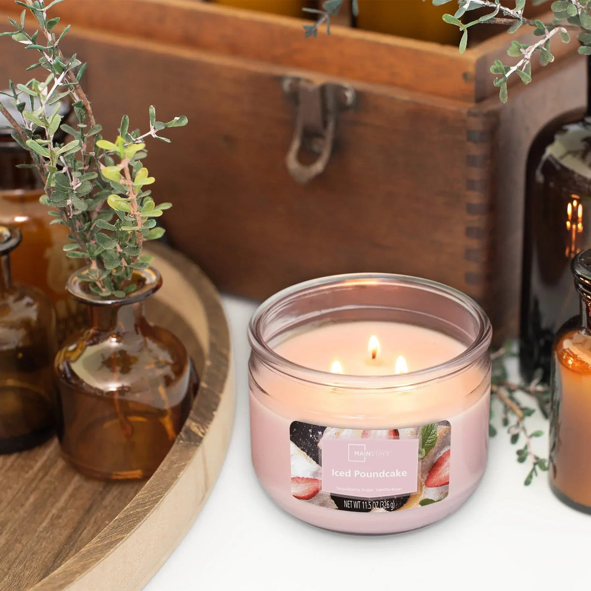 Mainstays Iced Poundcake Scented 3 Wick Candle, 11.5 oz.
