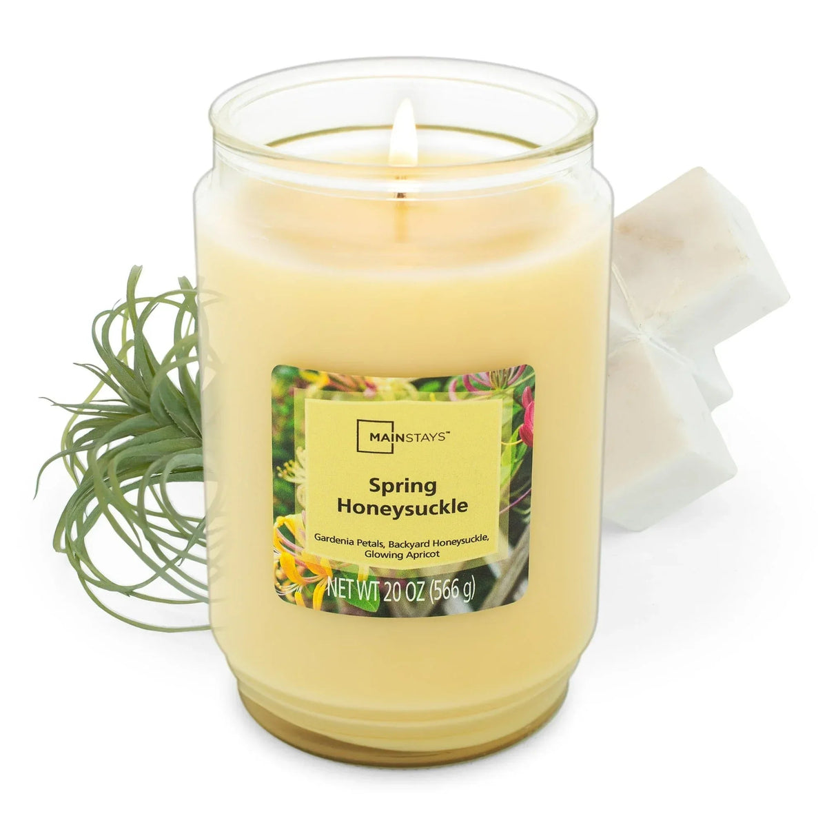 Mainstays Spring Honeysuckle Scented 1-Wick Glass Jar Candle, 20 oz