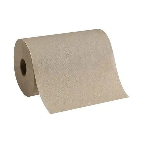 Marathon 100% Recycled Paper Towel, Brown, 1-Ply, 350 ft Rolls, 12-count