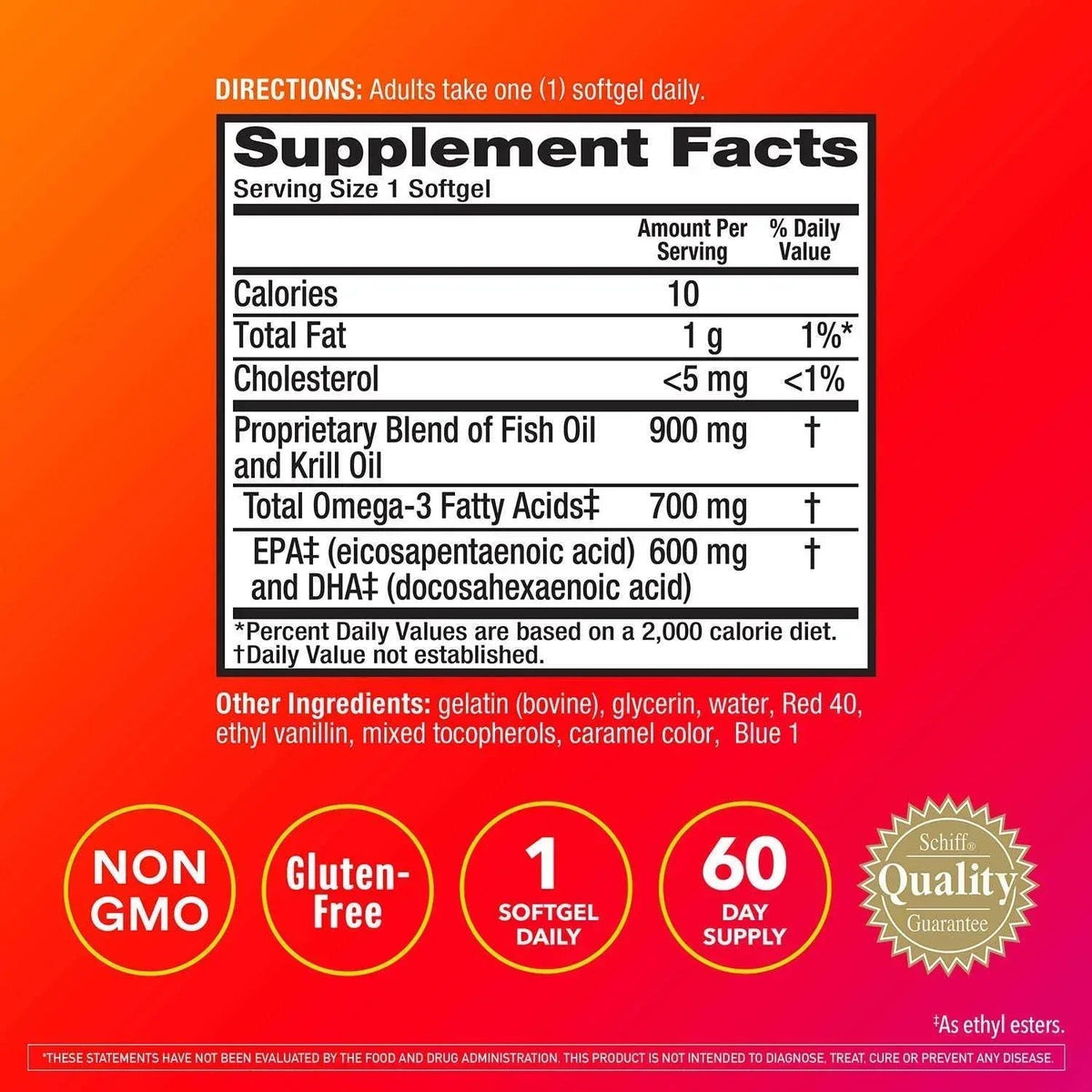 MegaRed Omega-3 Fish & Krill Oil Advanced Softgels, 900 mg, 60 Count