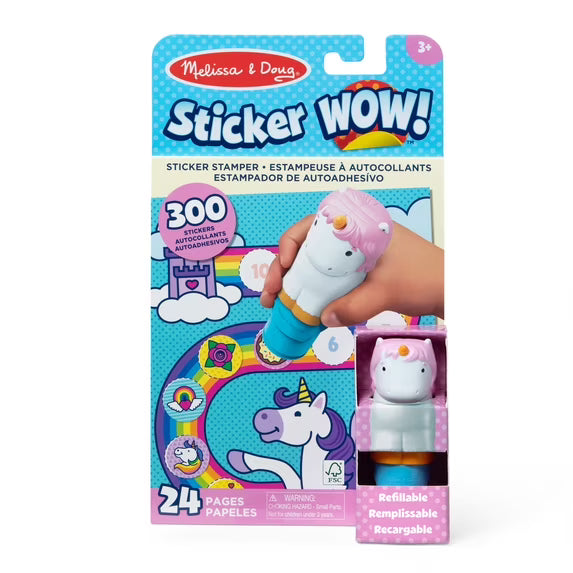 Melissa & Doug Sticker WOW!™ 24-Page Activity Pad and Stamper, 300 Stickers, Arts and Crafts Fidget Toy Collectible Character – Dinosaur