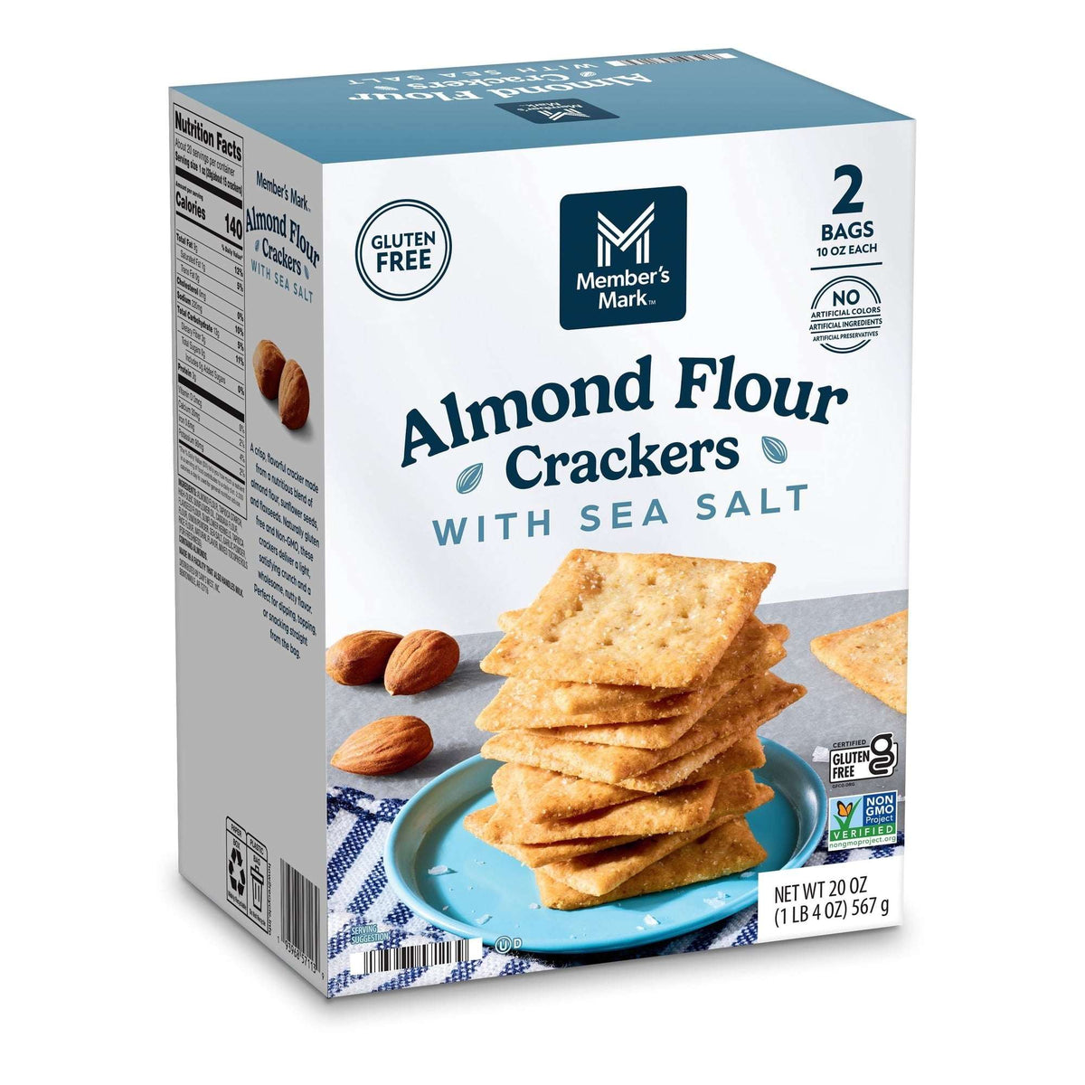 Member's Mark Almond Flour Crackers with Sea Salt, 20 oz.