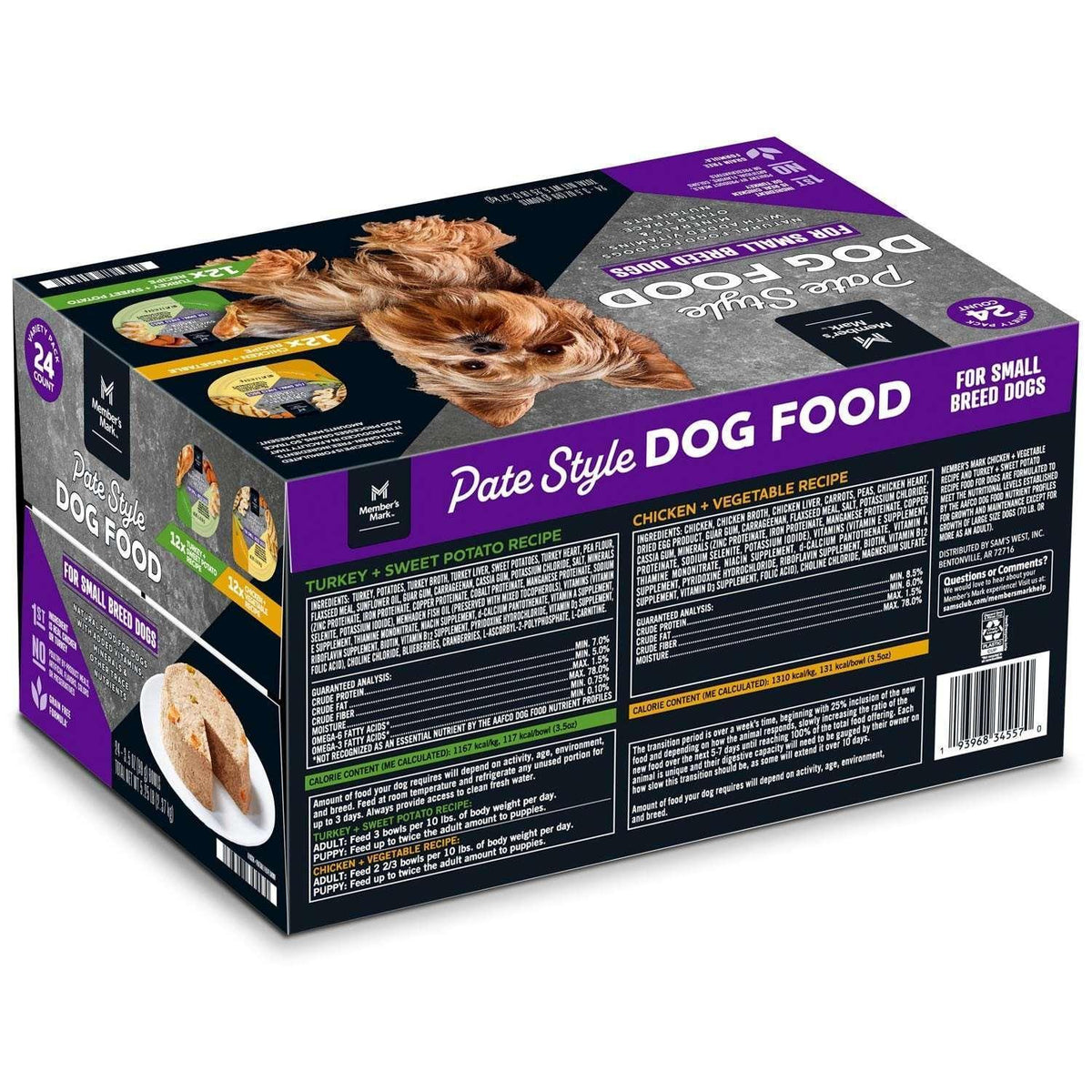 Member’s Mark Variety Pack, Small Breed Pate Style Dog Food, 3.5 oz., 24 ct.
