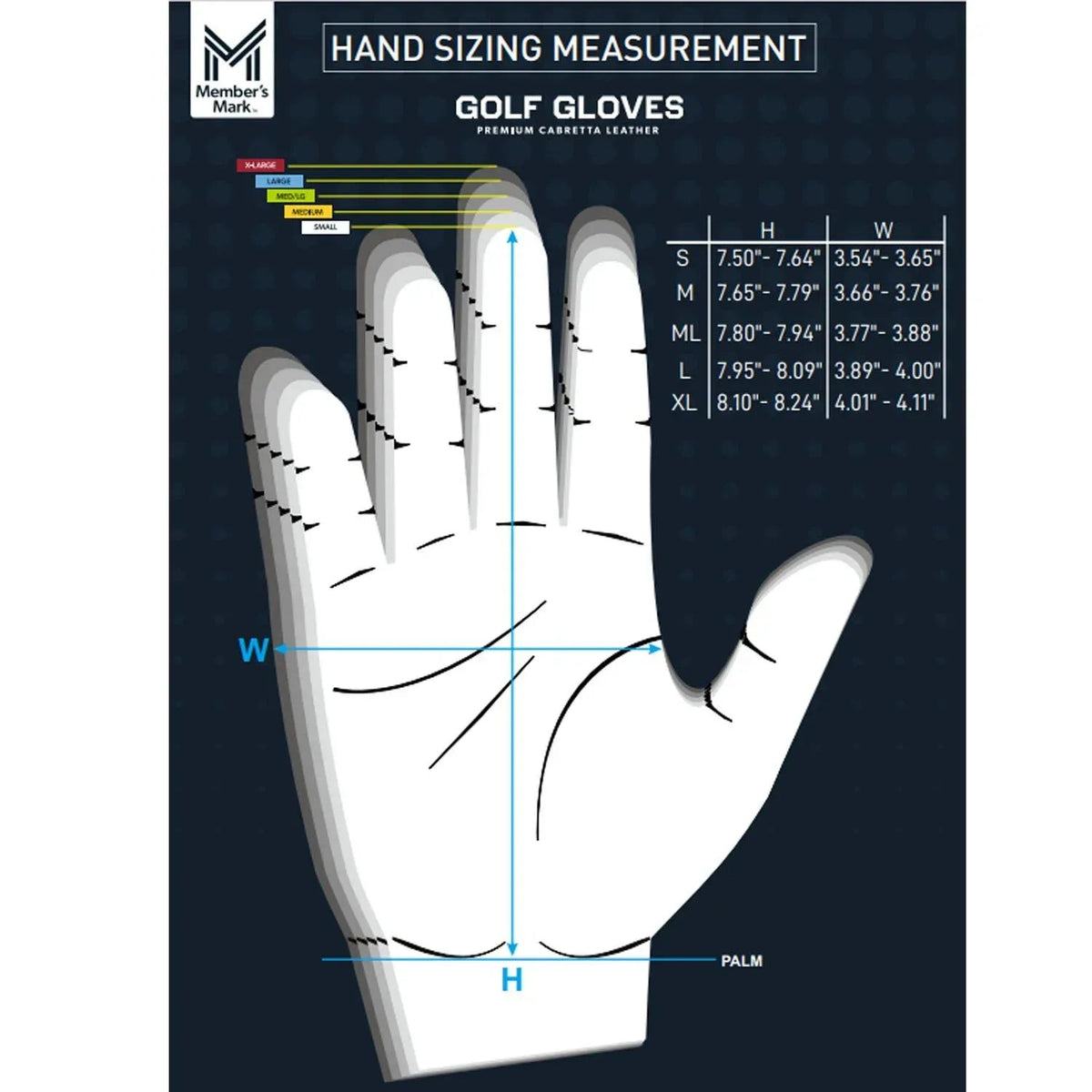 Member's Mark 4 pk. Elite Premium Golf Gloves, Choose Size