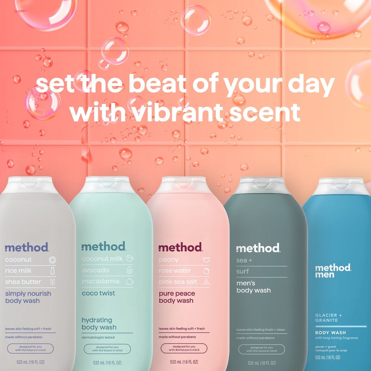 Method Body Wash, Island Mist, 18 fl oz