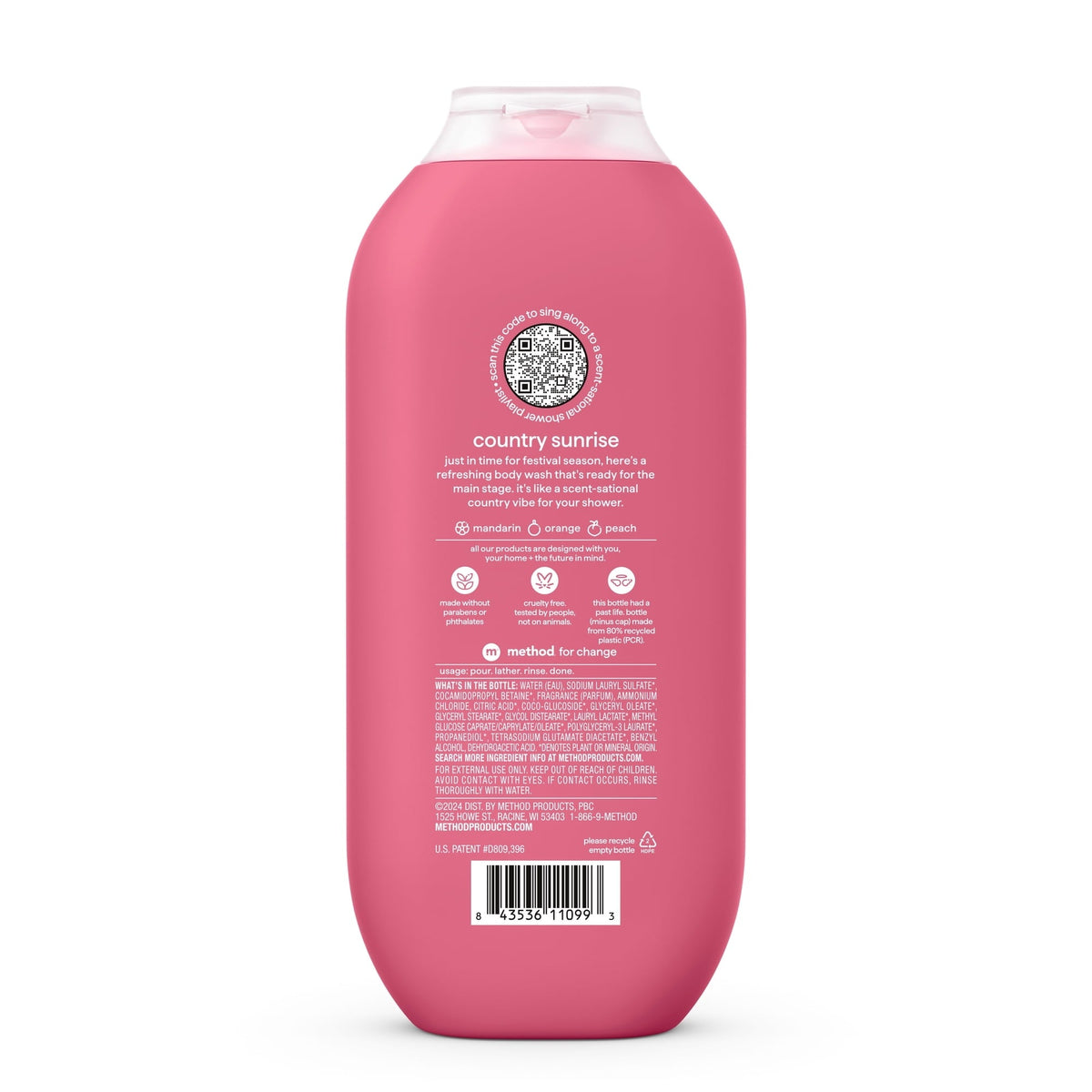 Method Limited Edition Body Wash, Country Sunrise with notes of Mandarin, Orange and Peach, 18oz