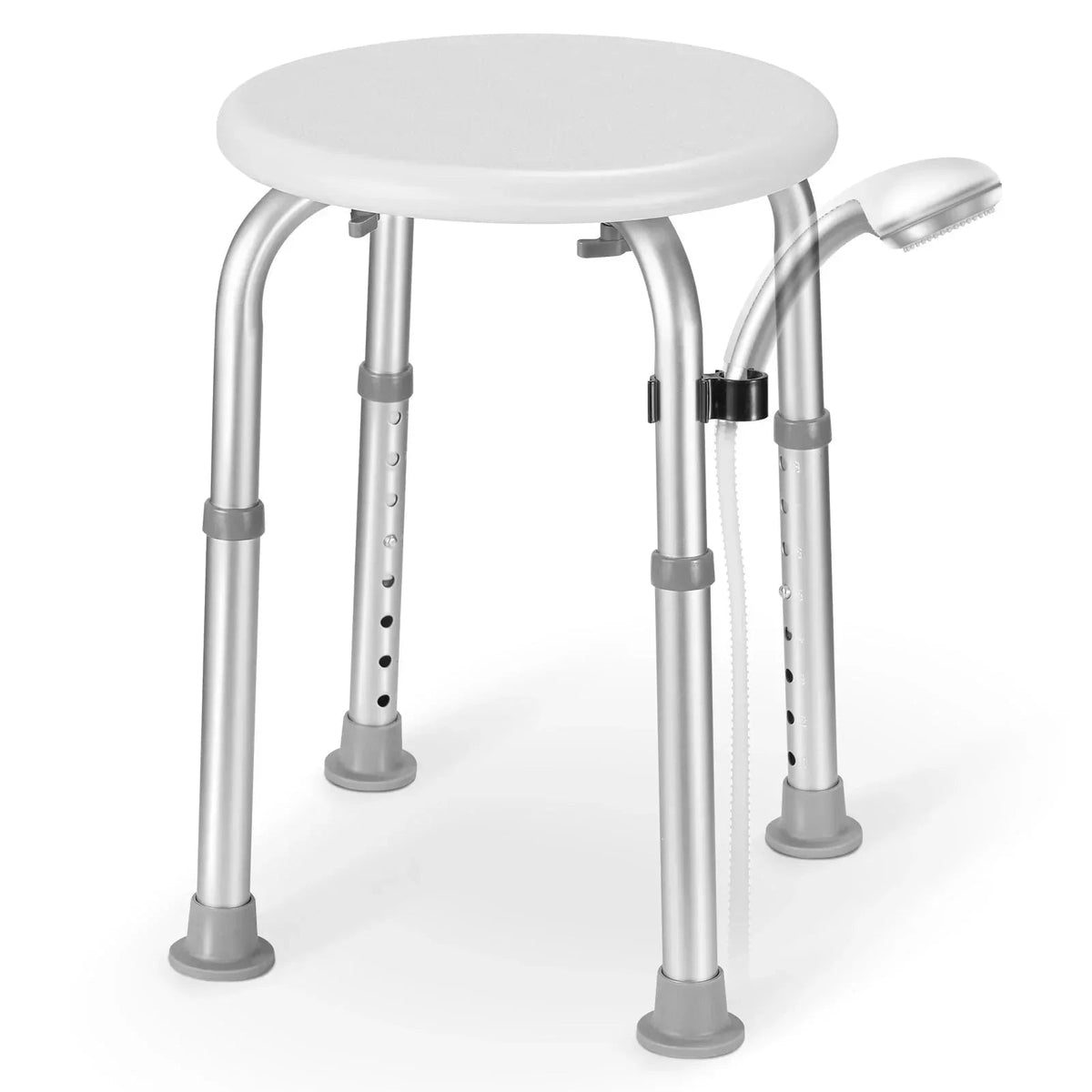 Naipo Shower Chair Bathtub Stool Seat w/ Anti-Slip Rubber, Adjustable Lightweight for Seniors, Disabled, Handicap, Tool-Free Assembly, Blue