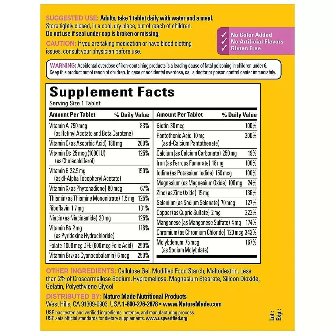 Nature Made Multivitamin for Her Tablets, 300 Count