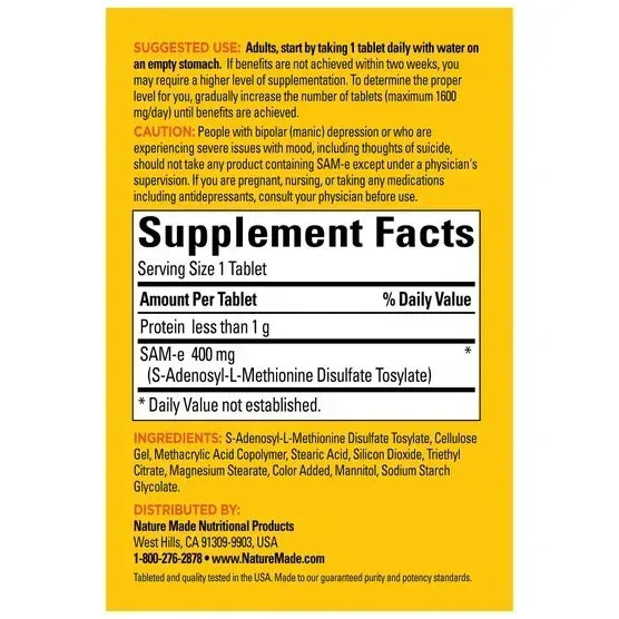 Nature Made SAM-e Complete 400 mg., 60 Tablets