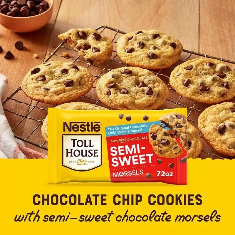 Nestle Toll House Semi-Sweet Chocolate Morsels, Chocolate Chips, Gluten Free, 72 oz.