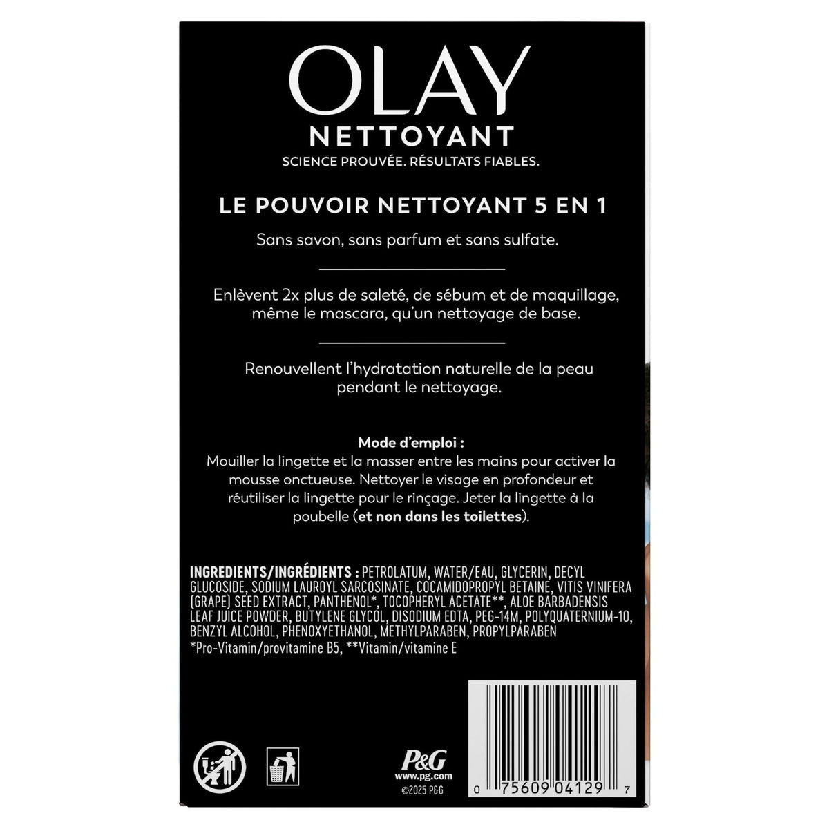 Olay Skin Care Daily Facials Hydrating Cleansing Face Wipes, All Skin Types, Fragrance-Free, 66 Count