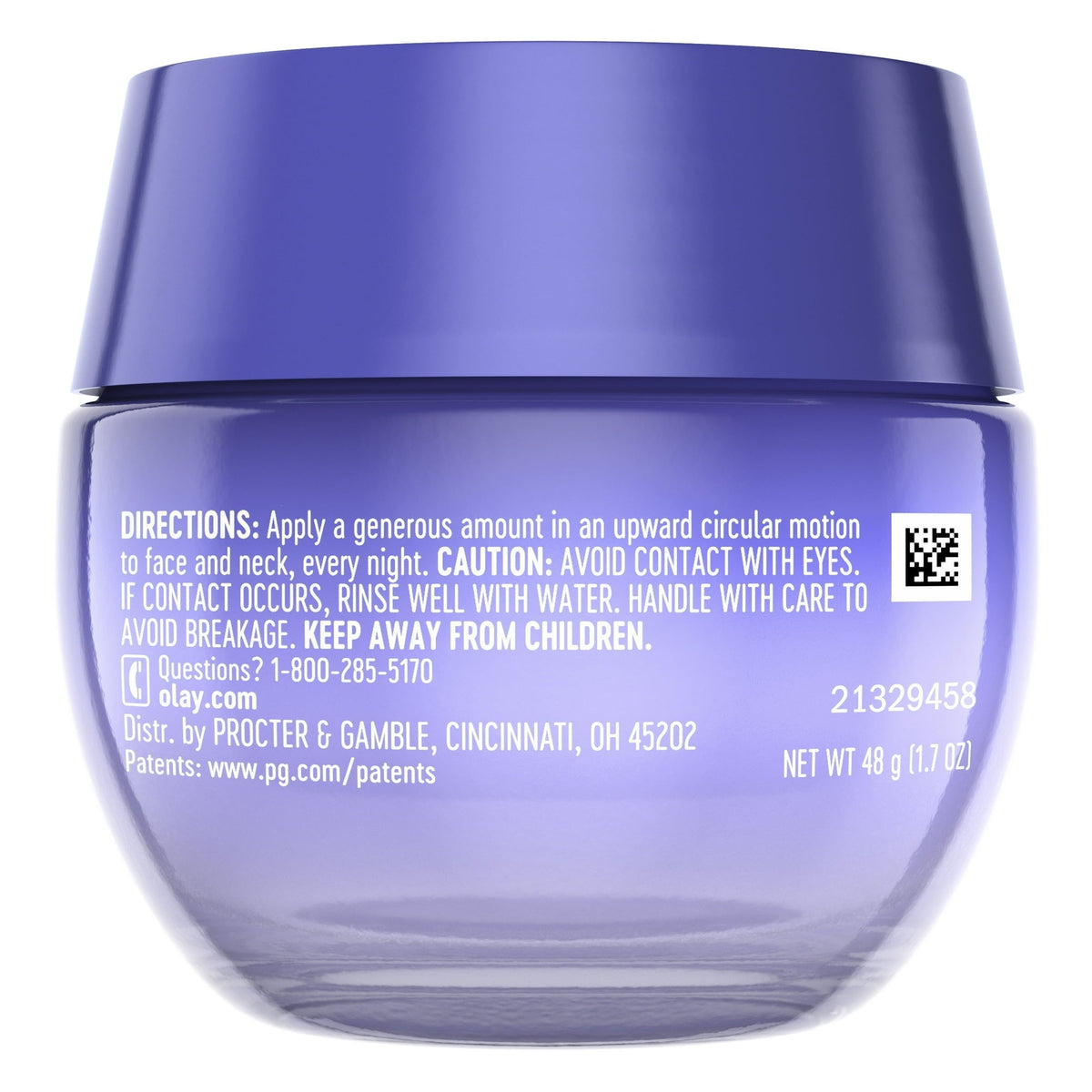 Olay Regenerist Night Recovery Cream with Triple Collagen Peptide, Wrinkle Reducer, Non-Greasy, Fragrance-Free, Hydrating Face Moisturizer for Women, 1.7 oz