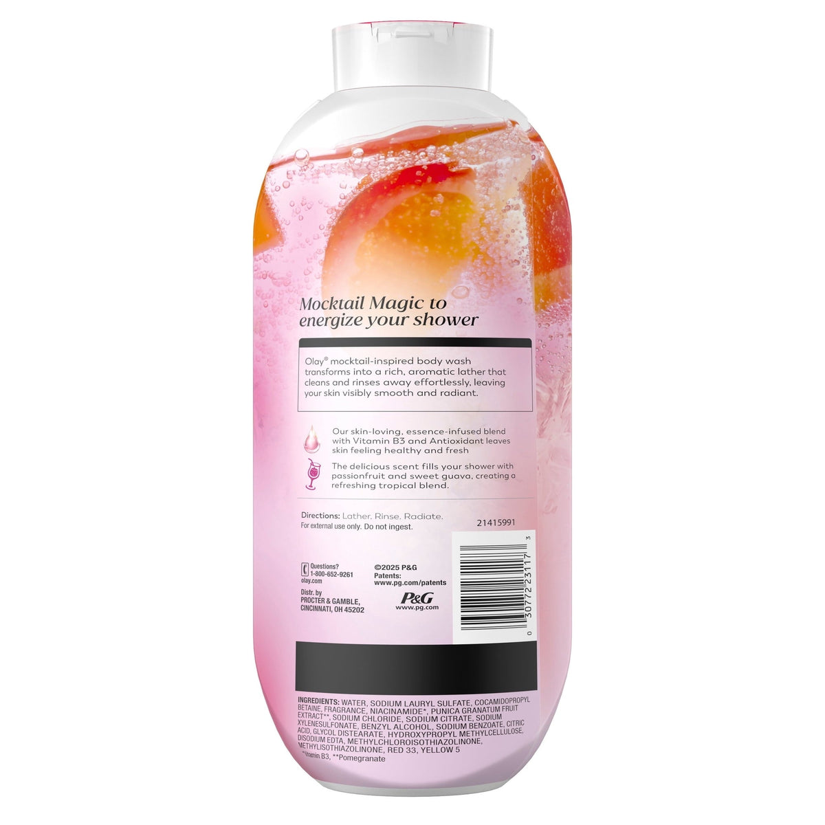 Olay Berry Passionate Body Wash with Notes of Passionfruit and Guava, Vitamin B3 and Antioxidant Blend, 22oz