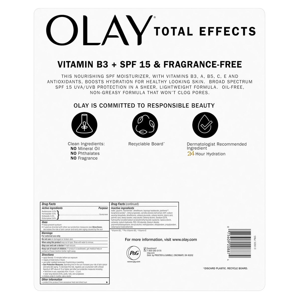 Olay Total Effects Face Moisturizer, SPF 15, 3.4 fl. oz.
