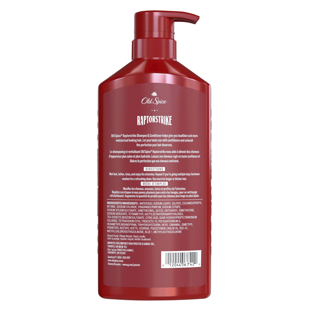 Old Spice Raptorstrike 2in1 Shampoo & Conditioner for Men, Healthy Looking & Clean Hair, 21.9 fl oz (PACK OF 3 )