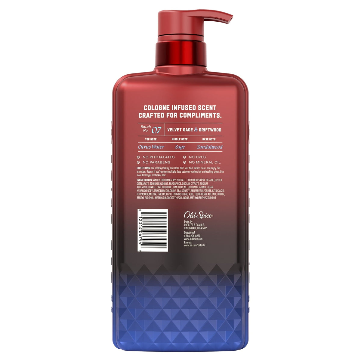 Old Spice Shampoo: The Spice Alchemist, Cologne-Infused Velvet Sage & Driftwood, No Parabens or Phthalates, 21.9 fl oz (PACK OF 3 )