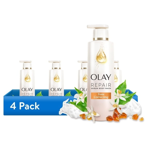 Olay Tone Correcting Repair Serum Body Wash, Triple Complex with Repair Lipids, Vitamin B3 + C and BHA, 20 fl oz