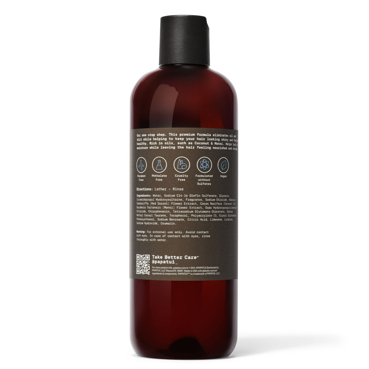 Papatui Nourishing Men's Shampoo and Conditioner 2-in-1, Lush Coconut, 18 fl oz (PACK OF 3 )