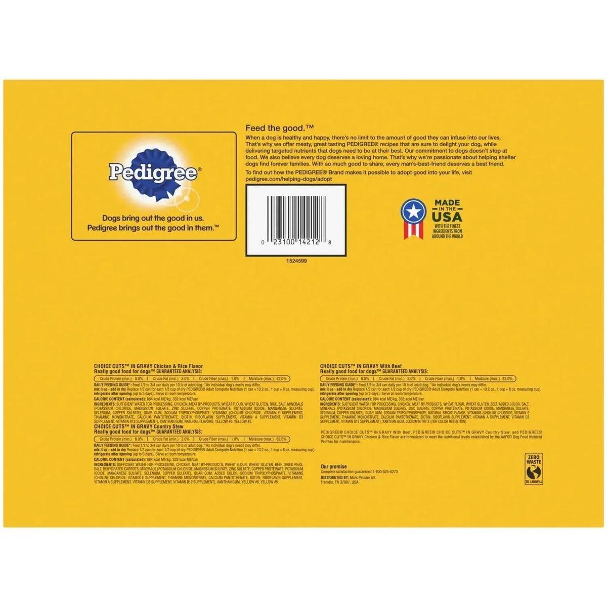 Pedigree Variety Pack, Choice Cuts in Gravy Dog Food, 13.2 oz., 36 ct.