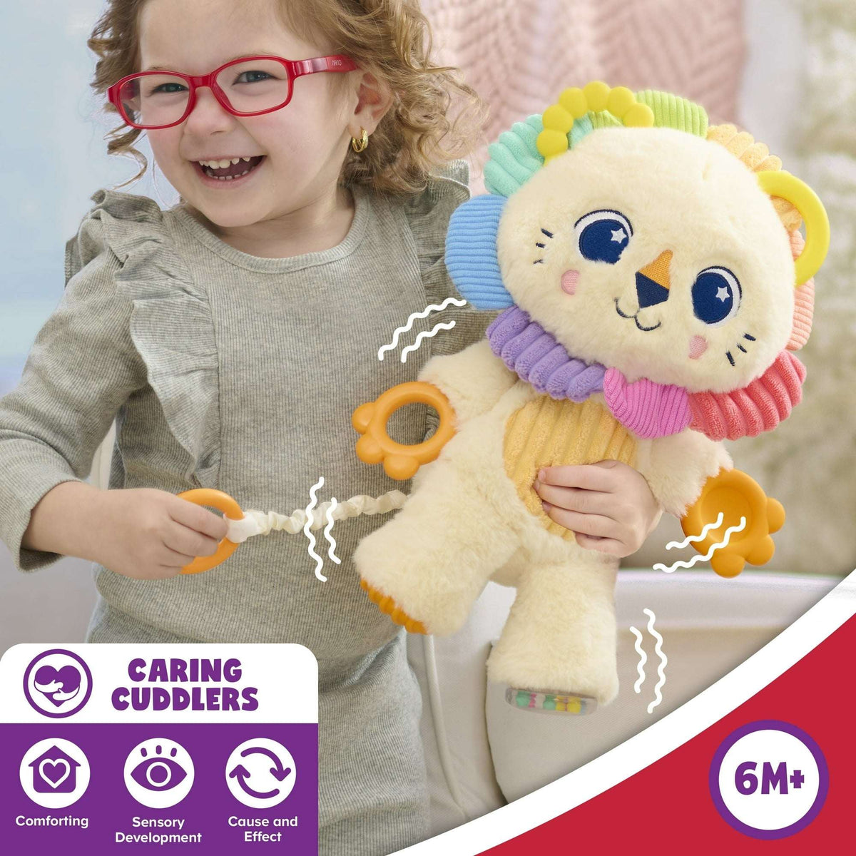 Playskool Sensory Pal Lion Plush Interactive Stuffed Animal with Motion, Kids Ages 9 Months and up