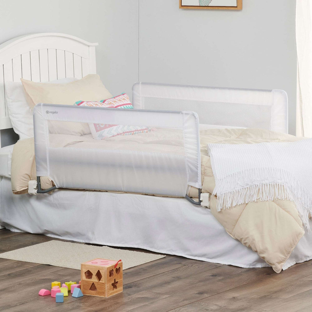 Regalo Swing Down Double Sided Bed Rail Guard, with Reinforced Anchor Safety System