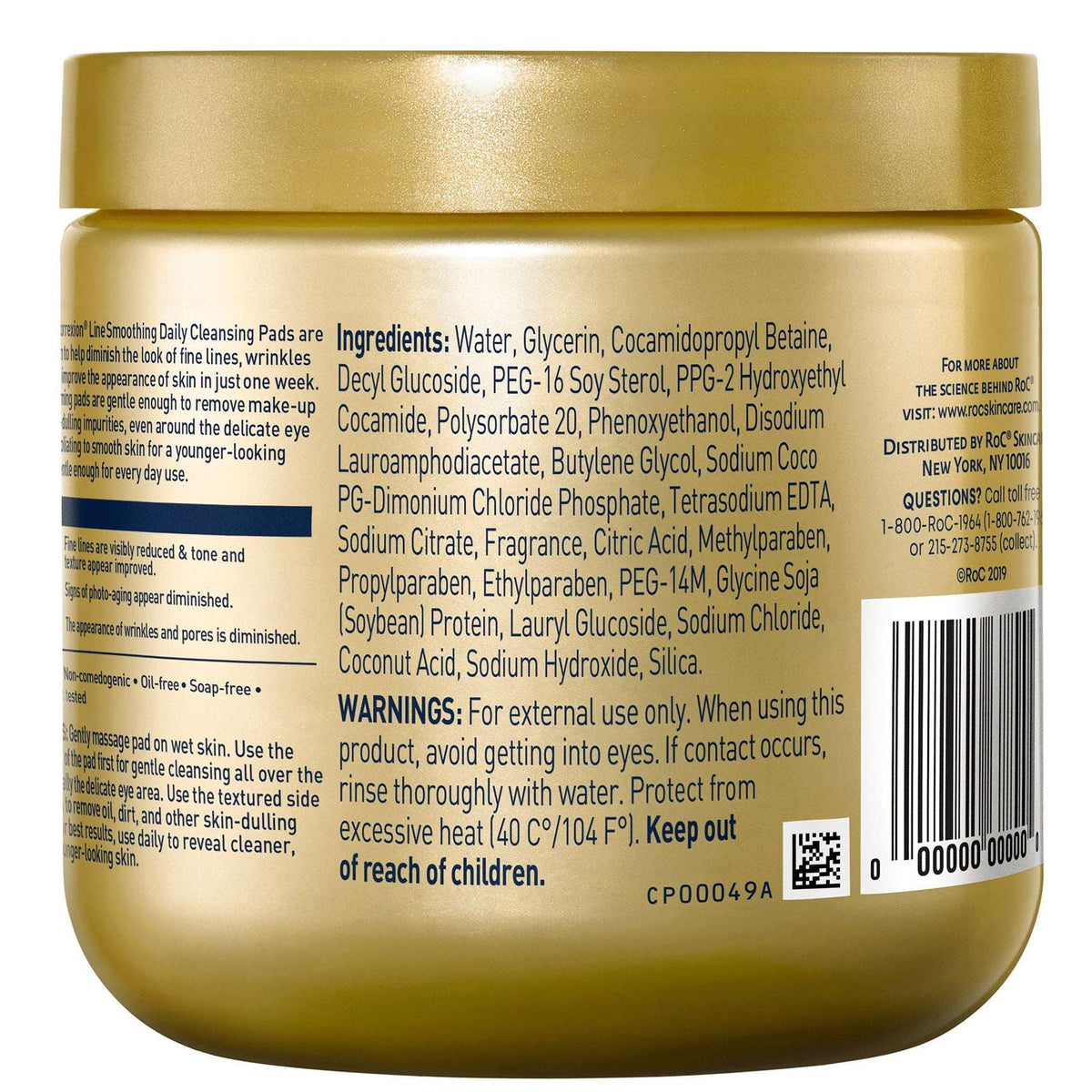 RoC Resurfacing Disks, Hypoallergenic Exfoliating Makeup Remover Pads Oil-Free Daily Cleanser, 28 Ct