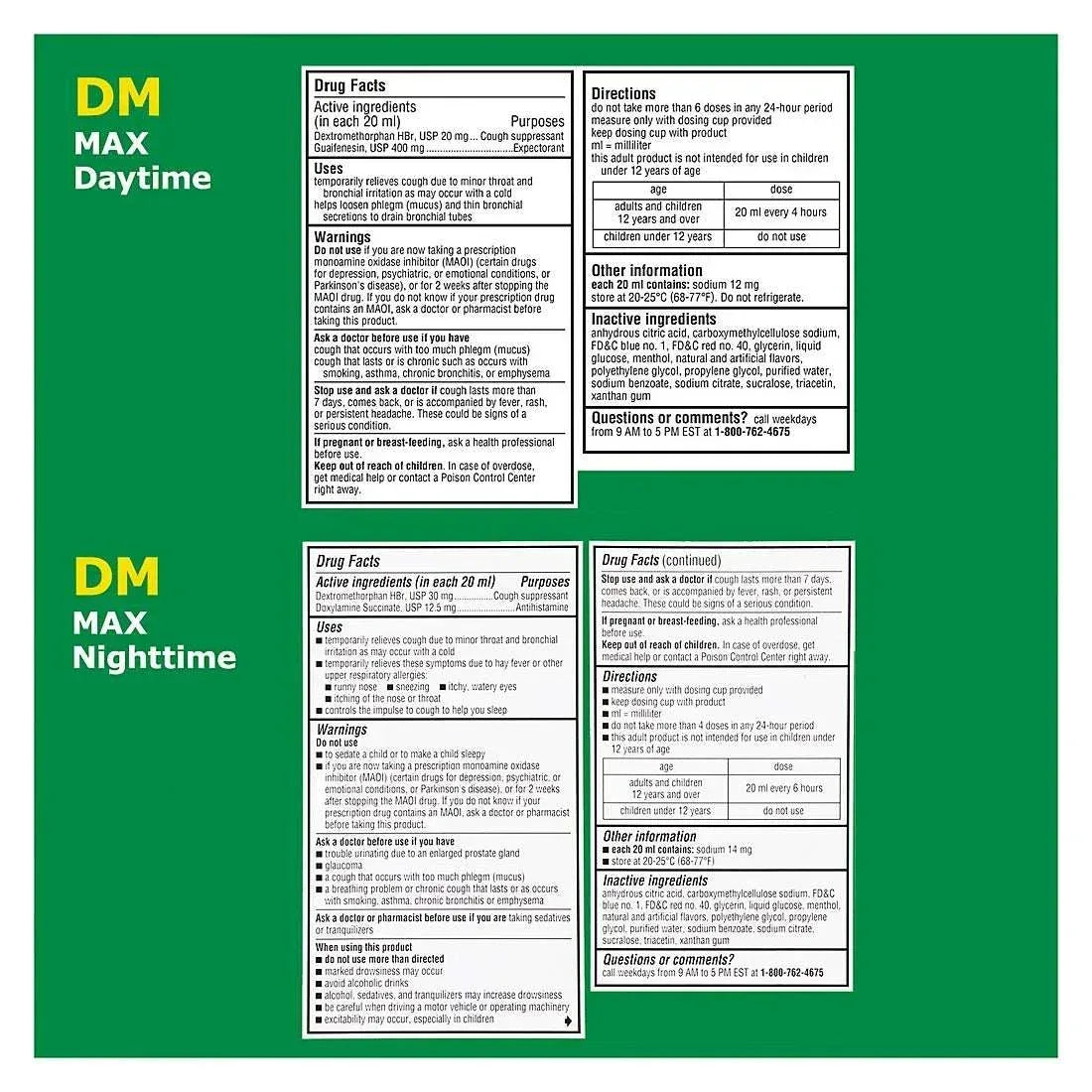 Robitussin DM Max Cough Plus Chest Congestion & Robitussin Maximum Strength Nighttime Cough DM Multi-Pack