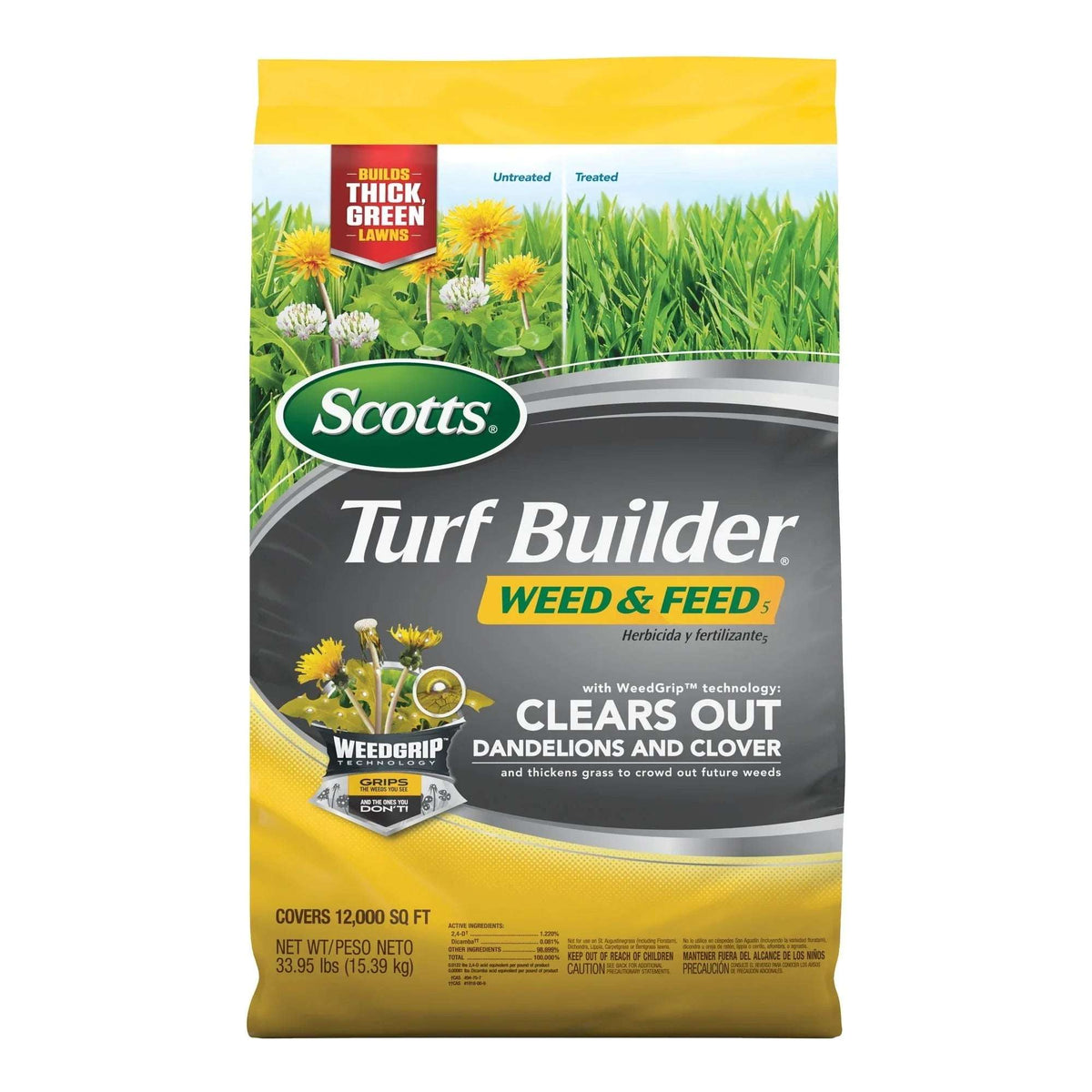Scotts Turf Builder Weed and Feed, Controls Dandelion, Clover