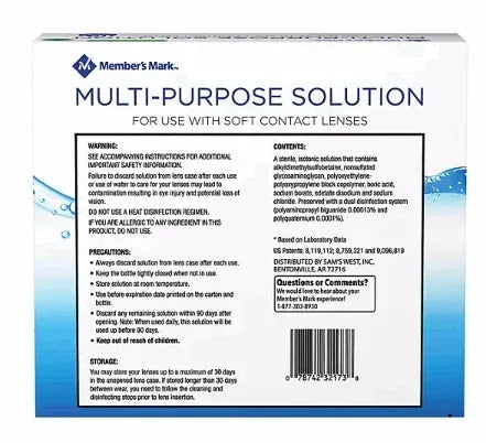 Member's Mark Multi-Purpose Contact Lens Solution, 16 fl. oz., 3 pk.