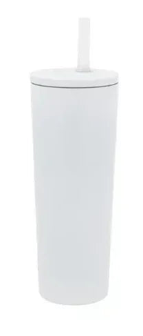 Beautiful 24oz No Drippy Sippy Stainless Steel Tumbler With Straw, White