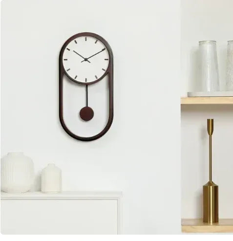 Better Homes & Garden Indoor Faux Wood Pendulum Analog Wall Clock