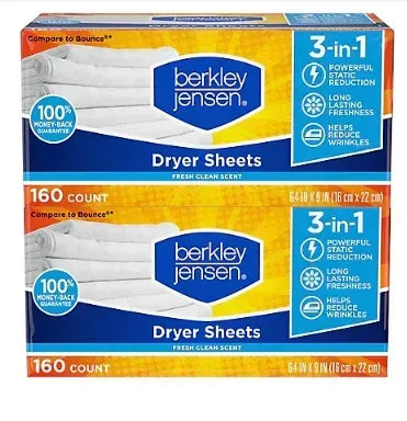 Berkley Jensen Soft and Fresh Dryer Sheets, 320 ct.
