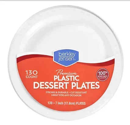 Berkley Jensen 7" White Plastic Dessert Plates, 130 ct
