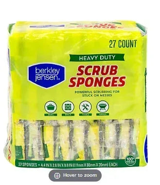 Berkley Jensen Heavy Duty Cellulose Scrub Sponges, 27 ct.